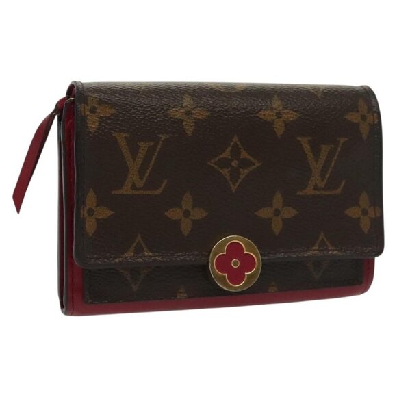 LOUIS VUITTON Monogram Portefeuille Flor Compact Wallet Fuchsia M64588 LV 136794 - Picture 1 of 16